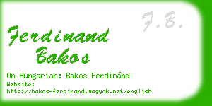 ferdinand bakos business card